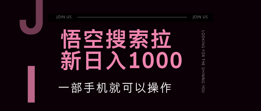 （12717期）悟空搜索类拉新 蓝海项目 一部手机就可以操作 教程非常详细-创博项目库