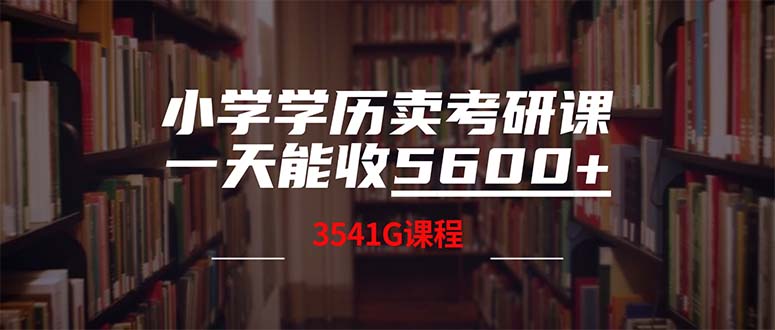 图片[1]-（12556期）小学学历卖考研课程，一天收5600（附3580G考研合集）-创博项目库