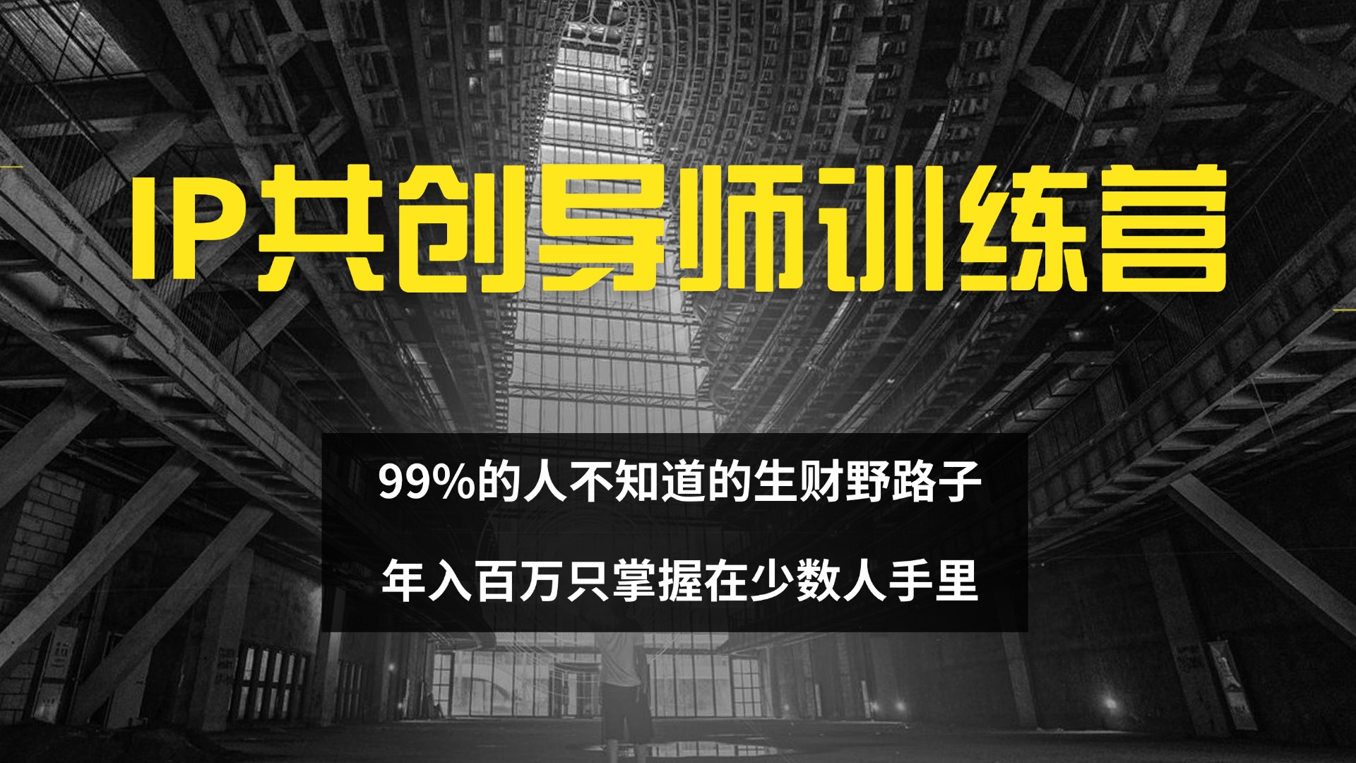 （12504期）IP共创导师训练营 99%的人不知道的生财野路子 只掌握在少数人手里-创博项目库