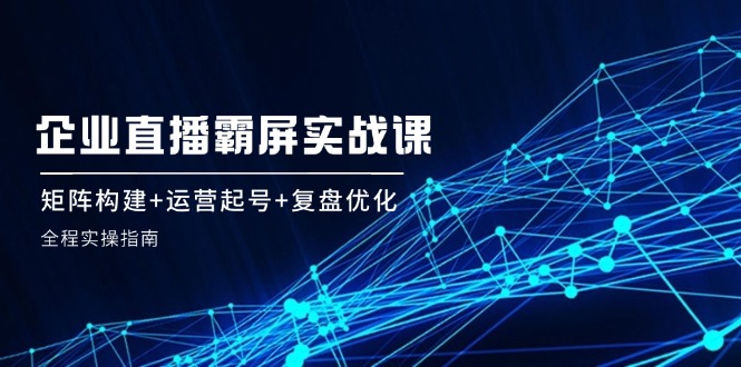 （12338期）企 业 直 播 霸 屏实战课：矩阵构建+运营起号+复盘优化，全程实操指南-创博项目库