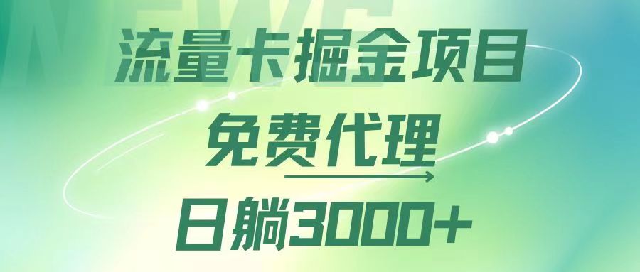 （12321期）流量卡掘金代理，日躺赚3000+，变现暴力，多种推广途径-创博项目库