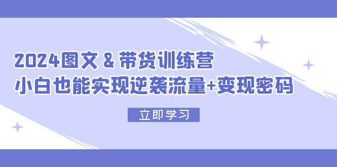 （12137期）2024 图文+带货训练营，小白也能实现逆袭流量+变现密码-创博项目库