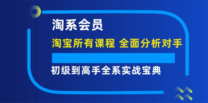 图片[1]-（12055期）淘系会员【淘宝所有课程，全面分析对手】，初级到高手全系实战宝典-创博项目库