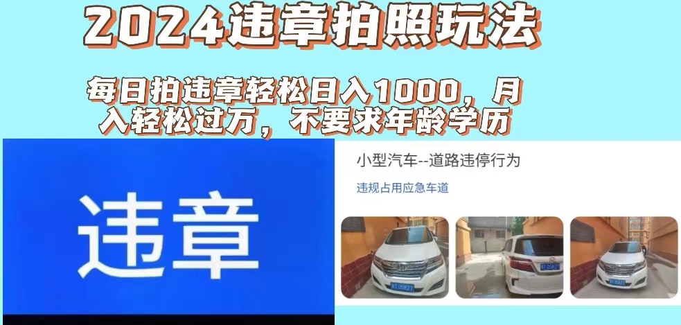 （11743期）2024违章拍照新玩法，推广躺赚+拍照赚钱双模式，日入1000+-创博项目库