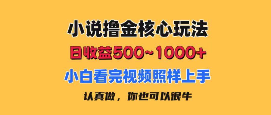 （11461期）小说撸金核心玩法，日收益500-1000+，小白看完照样上手，0成本有手就行-创博项目库