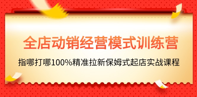 （11460期）全店动销-经营模式训练营，指哪打哪100%精准拉新保姆式起店实战课程-创博项目库