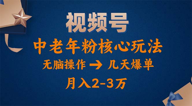 （11288期）视频号火爆玩法，高端中老年粉核心打法，无脑操作，一天十分钟，月入两万-创博项目库