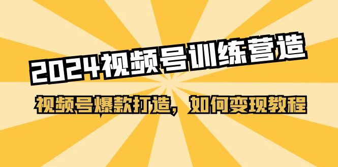 （11135期）2024视频号训练营，视频号爆款打造，如何变现教程（20节课）-创博项目库