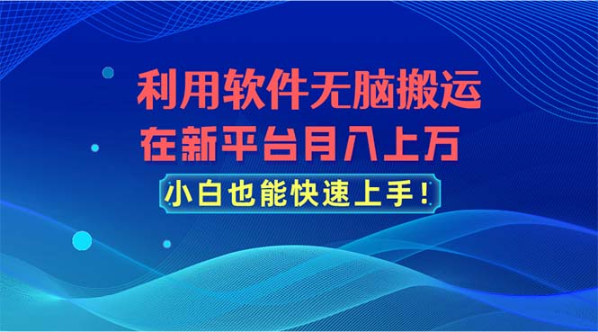 （11078期）利用软件无脑搬运，在新平台月入上万，小白也能快速上手-创博项目库