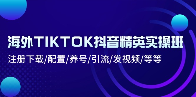 图片[1]-（10998期）海外TIKTOK抖音精英实操班：注册下载/配置/养号/引流/发视频/等等-创博项目库