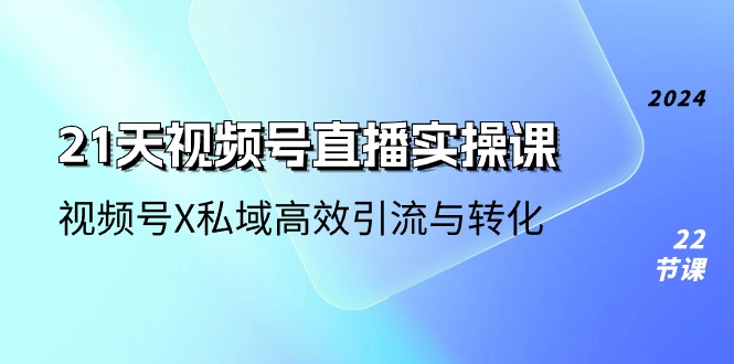 图片[1]-（10966期）21天-视频号直播实操课，视频号X私域高效引流与转化（22节课）-创博项目库