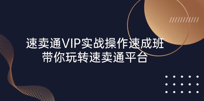 （10935期）速卖通 VIP实战操作-速成班，带你玩转速卖通平台（23节）-创博项目库