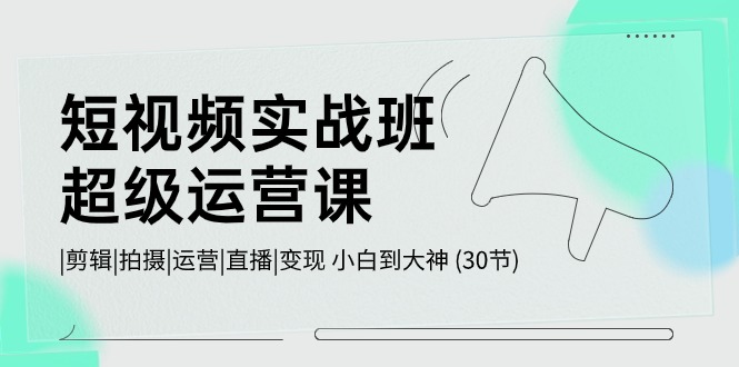 （10836期）短视频实战班-超级运营课，|剪辑|拍摄|运营|直播|变现 小白到大神 (30节)-创博项目库