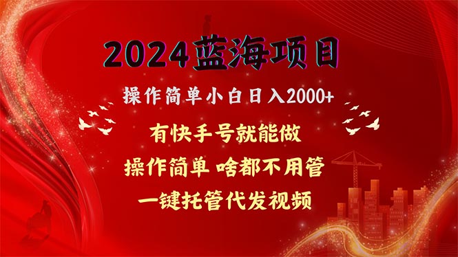 （10693期）2024蓝海项目，网盘拉新，操作简单小白日入2000+，一键托管代发视频，…-创博项目库