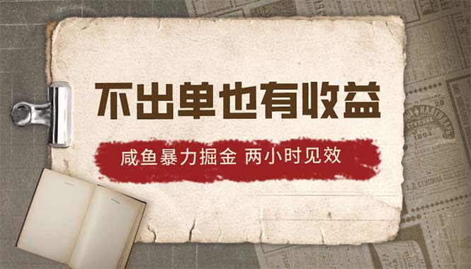 （10562期）2024咸鱼暴力掘金，不出单也有收益，两小时见效，当天突破500+-创博项目库