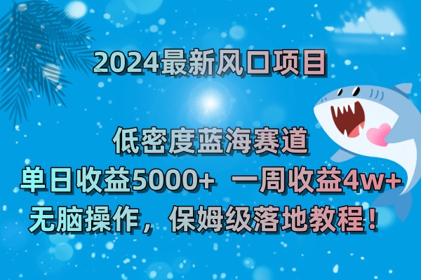 图片[1]-（8545期）2024最新风口项目 低密度蓝海赛道，日收益5000+周收益4w+ 无脑操作，保…-创博项目库