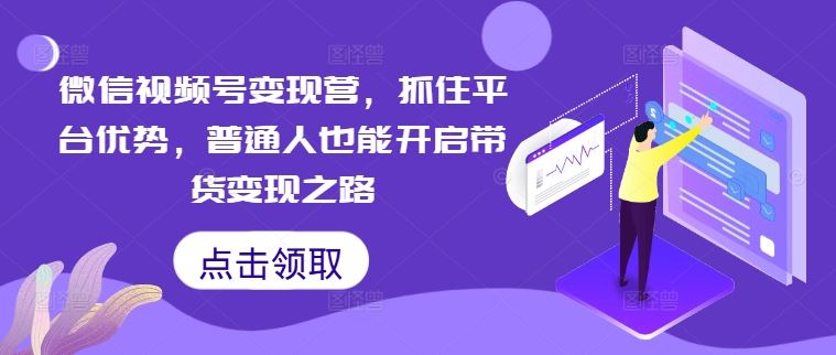 微信视频号变现营，抓住平台优势，普通人也能开启带货变现之路-创博项目库