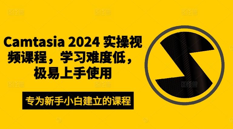 Camtasia 2024 实操视频课程，学习难度低，极易上手使用-创博项目库