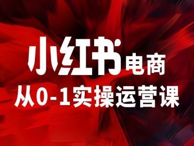 小红书电商从0-1实操运营课，让你从小白到精英-创博项目库