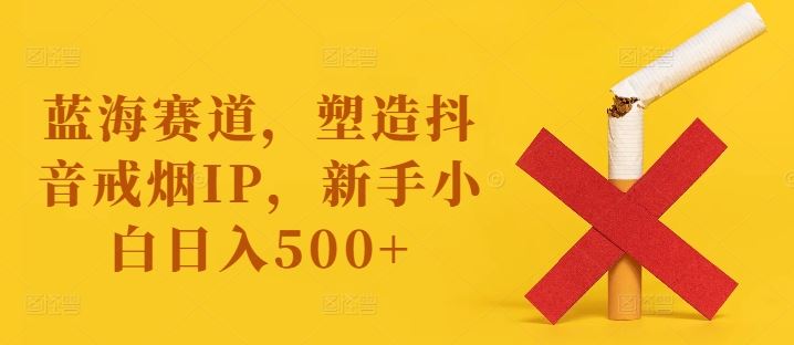 蓝海赛道，塑造抖音戒烟IP，新手小白日入500+【揭秘】-创博项目库