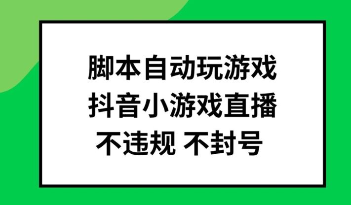 脚本自动玩游戏，抖音小游戏直播，不违规不封号可批量做【揭秘】-创博项目库