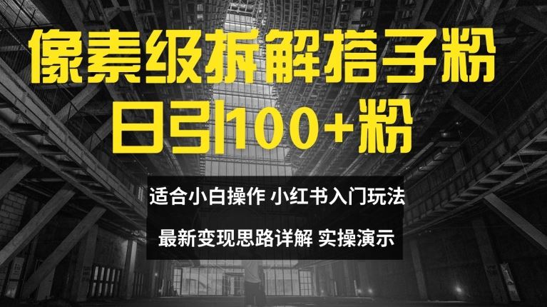 像素级拆解搭子粉，日引100+，小白看完可上手，最新变现思路详解【揭秘】-创博项目库