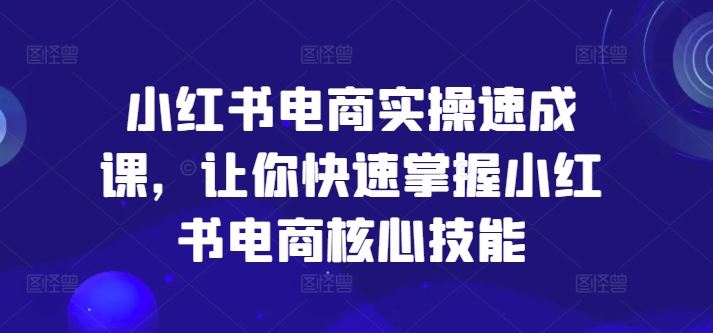 小红书电商实操速成课，让你快速掌握小红书电商核心技能-创博项目库