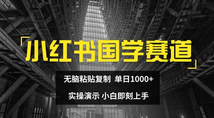 小红书国学赛道，无脑粘贴复制，单日1K，实操演示，小白即刻上手【揭秘】-创博项目库