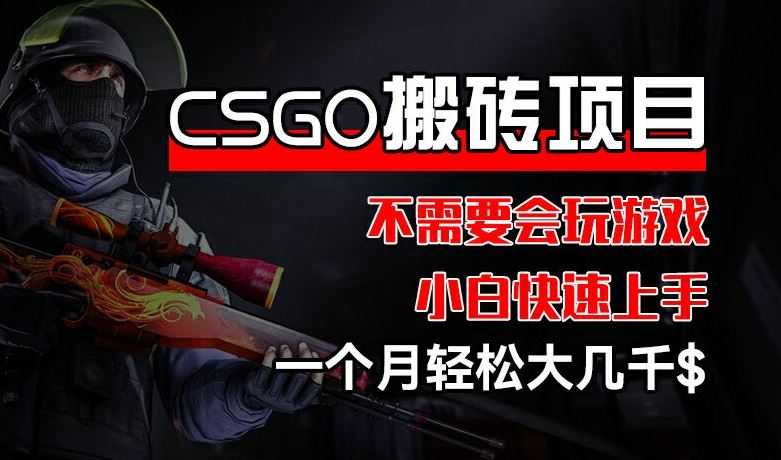 CSGO 装备搬砖项目，操作简单，不需要会玩游戏，小白也能快速上手，一个月轻松大几千【揭秘】-创博项目库