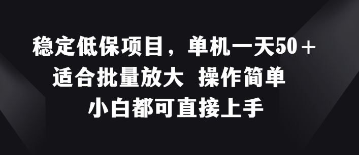 稳定低保项目，单机一天50+适合批量放大 操作简单 小白都可直接上手【揭秘】-创博项目库