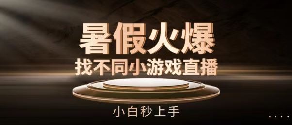 暑假火爆找不同小游戏直播间，小白秒上手【揭秘】-创博项目库