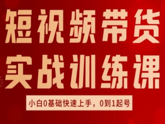 短视频带货实战训练课，好物分享实操，小白0基础快速上手，0到1起号-创博项目库