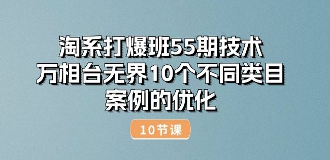 淘系打爆班55期技术：万相台无界10个不同类目案例的优化(10节)-创博项目库