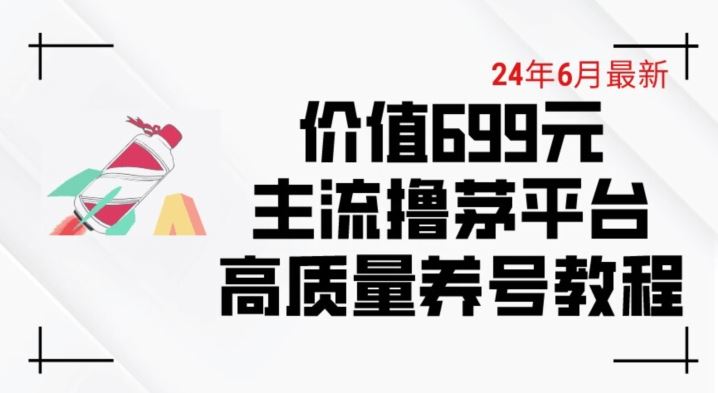 6月最新价值699的主流撸茅台平台精品养号下车攻略【揭秘】-创博项目库