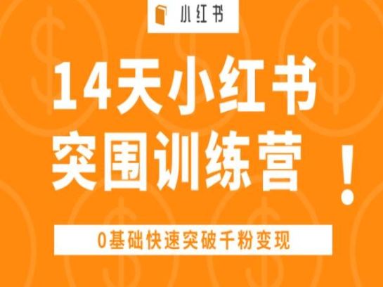 14天小红书突围训练营 ，0基础快速突破千粉变现-创博项目库