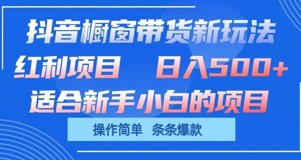 抖音橱窗带货新玩法，单日收益几张，操作简单，条条爆款【揭秘】-创博项目库