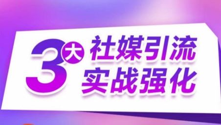 3大社媒引流实战强化，多渠道站外引流，高效精准获客，订单销售额翻倍增长-创博项目库