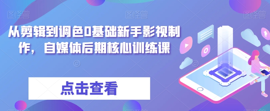 从剪辑到调色0基础新手影视制作，自媒体后期核心训练课-创博项目库