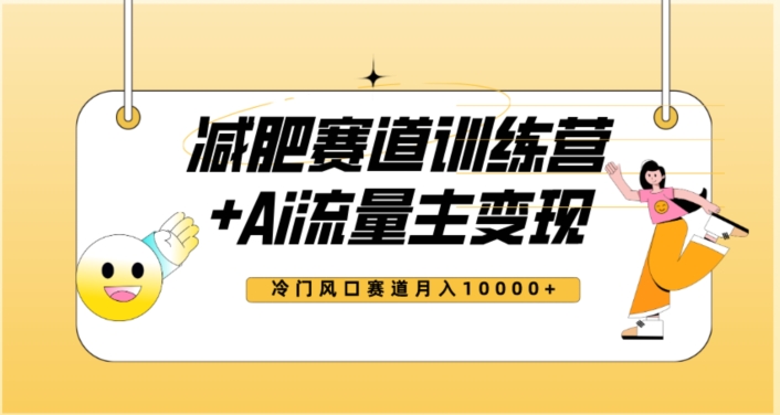 全新减肥赛道AI流量主+训练营变现玩法教程，蓝海冷门赛道小白轻松上手，月入10000+【揭秘】-创博项目库