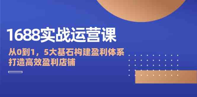 1688实战运营课：从0到1，5大基石构建盈利体系，打造高效盈利店铺-创博项目库