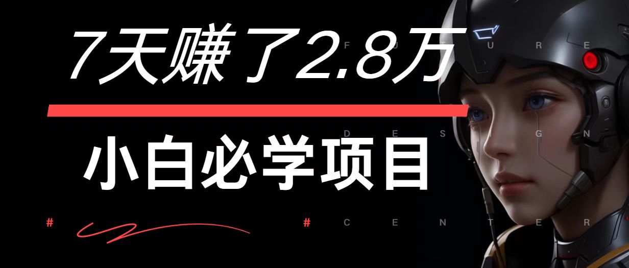 7天赚了2.8万！每单利润最少500+，轻松月入7万+小白有手就行-创博项目库