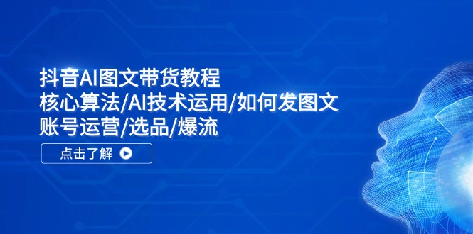 抖音AI图文带货教程：核心算法/AI技术运用/如何发图文/账号运营/选品/爆流-创博项目库