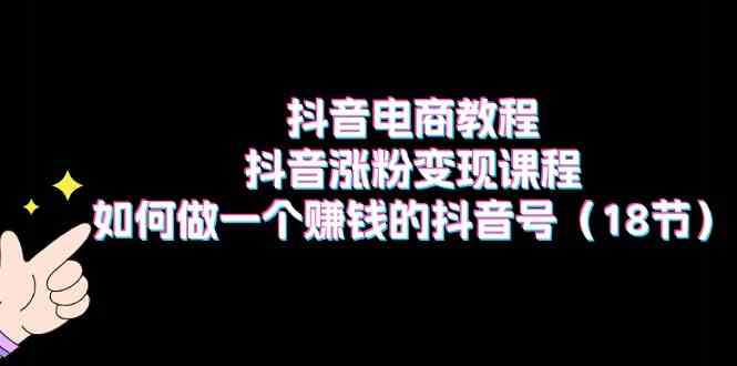 抖音电商教程：抖音涨粉变现课程：如何做一个赚钱的抖音号（18节）-创博项目库