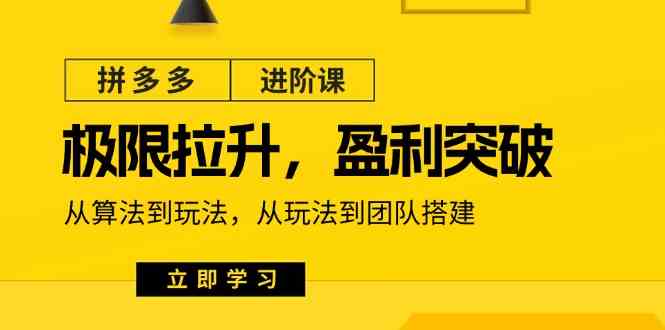 拼多多进阶课：极限拉升/盈利突破：从算法到玩法 从玩法到团队搭建（18节）-创博项目库