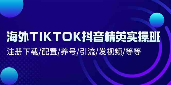 海外TIKTOK抖音精英实操班：注册下载/配置/养号/引流/发视频/等等-创博项目库