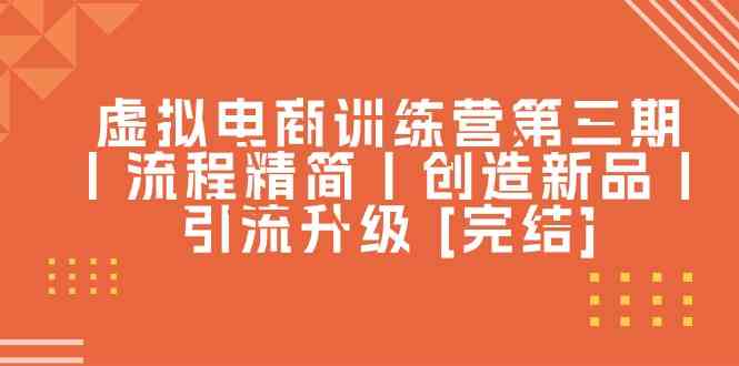 虚拟电商训练营第三期丨流程精简丨创造新品丨引流升级 [完结]-创博项目库