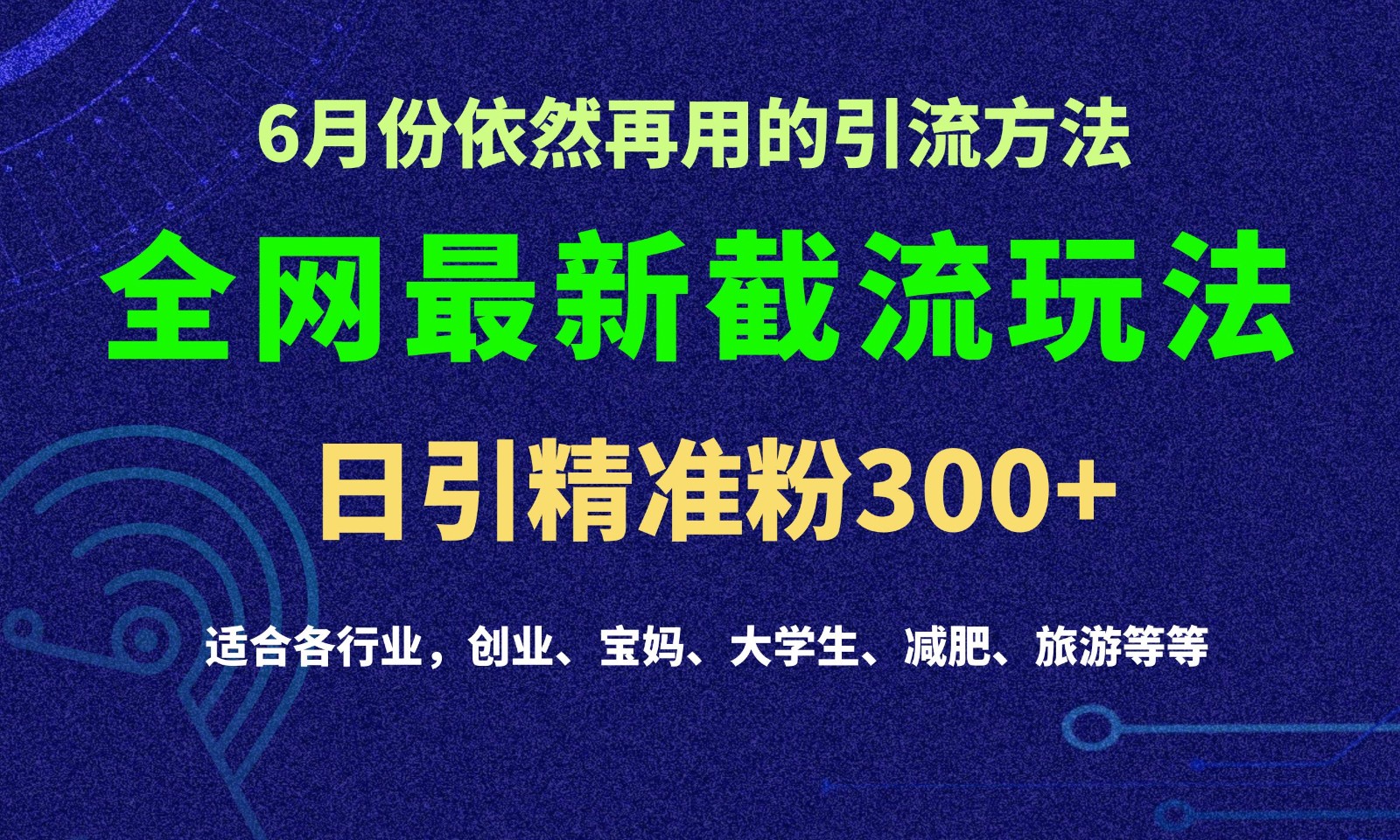 2024全网最新截留玩法，每日引流突破300+-创博项目库