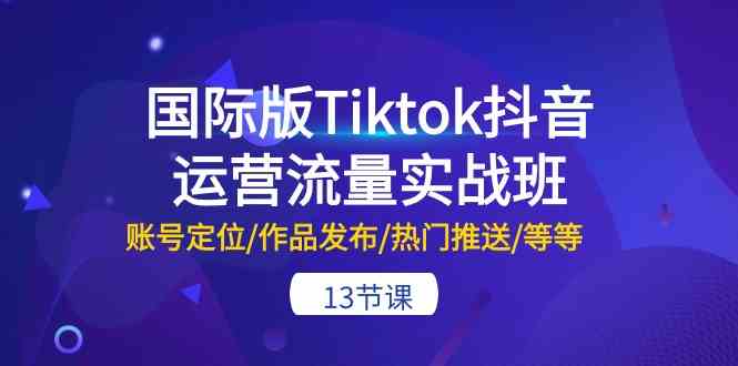 国际版Tiktok抖音运营流量实战班：账号定位/作品发布/热门推送/等等（13节）-创博项目库