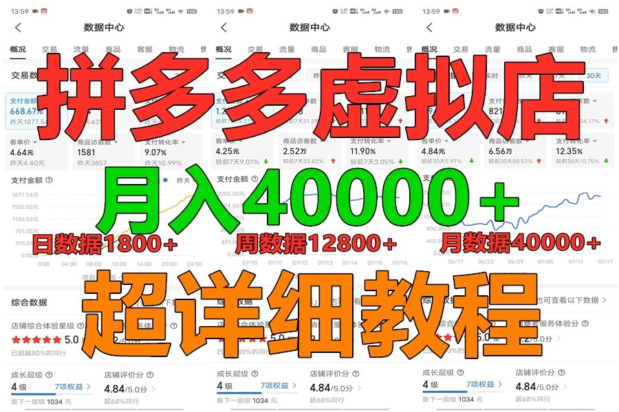 拼多多虚拟电商训练营月入40000+，全网最详细，你做你也行，暴利稳定长久-创博项目库