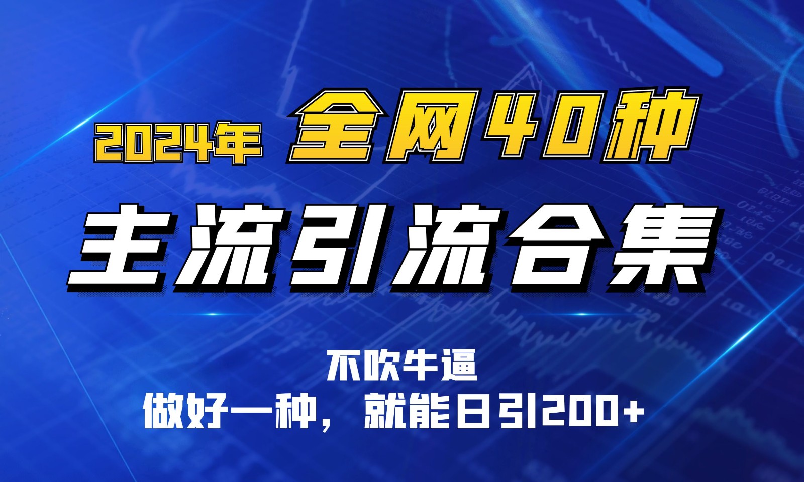 2024年全网40种暴力引流合计，做好一样就能日引100+-创博项目库